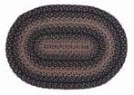 IHF Rugs Ebony 4'x6' Oval Braided Country Rug