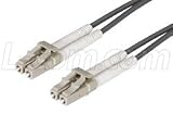 LC to LC Duplex Clipped Multimode Fiber Optic Cables, 62.5/125 with OFNR Jacket