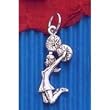 Sterling Silver Cheerleader with Pom Pom Charm Sterling Silver Cheerleader with Pom Pom Charm