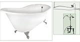 62 inches Elizabethan Classics Cast Iron Tub with Tub Filler & Handshower