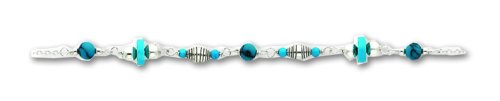 Sterling Silver Turquoise Anklet Bracelet - 9 inch
