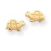 Toys : 14k Polished and Satin Turtle Childrens Earrings