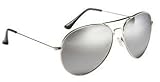 Boys, Girls, Kids, Childrens, Metal Aviator Sunglasses Silver Mirror Lens, Unisex Full UV 400, CE Marked