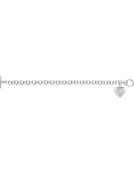 Sterling Silver Sweetheart .01CTW 7.5" Bracelet With Box by US Gems