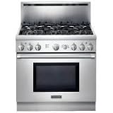 Thermos PRD366EHU 36 PRO HARMONY DUAL-FUEL RANGE WITH 6 STARR BURNERS 2 W/ EXTRALOWR