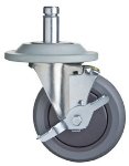 5 in Thermoplastic Rubber Caster, Swivel Stem, Brakes And Bumpers