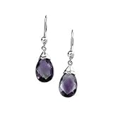 14K White Gold Amethyst Briolette Earrings