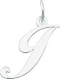 Fancy Cursive Letter J Charm 14k White Gold