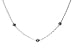 Sterling Silve & 18k White Gold Sapphire Bezel Set 3 Stations Necklace Pendant Ct.tw 0.15 image 1