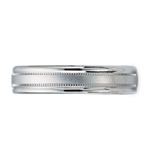 BENCHMARK Men's Palladium Milgrain, Comfort-Fit Wedding Band (4.00 mm)