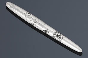 Namiki Sterling Mt Fuji Fountain Pen - Sterling Silver Medium Nib 60685