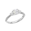 Sterling Silver Rhodium Engagement Ring with Clear CZ - Size: 7-9