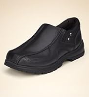 Younger Boys Coated Leather Square Toe Panelled Slip On Shoes with Freshfeet Technology