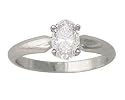 1/2 ct.tw Oval Diamond Solitaire Ring in 18k White Gold