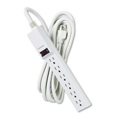 Fellowes&reg; Six-Outlet Plastic Power Strip, 15-ft. Cord Length