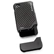 Formula 4 Black Composite Case with Real Carbon Fiber Back for iPhone 4 and 4S - by Element Case