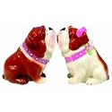 Kissing BullDogs Dog Salt & Pepper Shakers New Gift