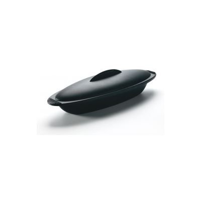 Mastrad F68800 Langer Silikon-Dampfgarer mit Rezeptbuch, schwarz