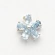 Sterling Silver Flower Blue Topaz Earrings