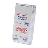 TOPS Reporter's Notebook, 4 x 8 Inches, Wirebound, Gregg Rule, 70 Sheets, 12-Pack, White (8030)