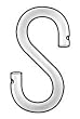 Industrial Grade 2ZDK2 Hook, S, Zinc, 3/4 L, Opening 1/8, Pk50