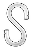 Industrial Grade 2ZDK2 Hook, S, Zinc, 3/4 L, Opening 1/8, Pk50