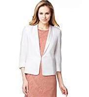 Linen Blend Shawl Collar Jacket