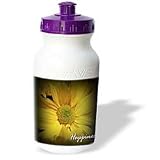 WhiteOak Photography Inspirational Floral Prints - Happiness Yellow Mum with effects - Water Bottles