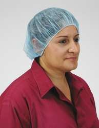 Industrial Grade 1TTV1 Bouffant, Blue, Polypropylene, 21 In, PK 100