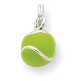 Sterling Silver Green Enameled Tennis Ball Charm