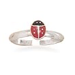 Red and Black Enamel Ladybug Toe Ring