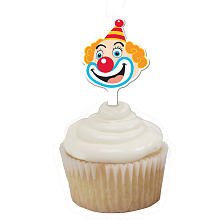 Circus Clown Cupcake Topper Clown Face - 12/Pkg.