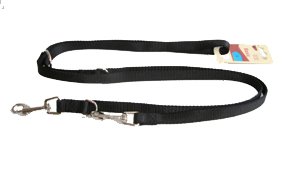 Führleine Hundeleine Nylon schwarz, 200cm / 15mm