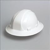 Hard Hat - White (6 point) Omega II Ratchet Suspension Full Brim style (One Helmet)