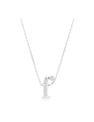 Pave Initial F Pendant Necklace