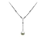 Natural South Sea Drop Pearl & Diamond Pendant in 18kt White Gold