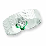 Sterling Silver Green Bead Dangle Toe Ring