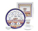 Passover Seder Night SET. Ceramic Seder Plate + 6 Matching Dishes + Matzah Plate + Kiddush Cup with Tray. Made in Israel. 10 PCS SET