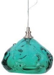 Triple Free Formed Art Glass Pendant W/ Green Ripple Texture - Brushed Nickel - 20w G9 (3). Dimensions: 5x6"