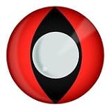 Funkyeyes Red Cat Eye fashion contact lenses, case and cleaner saline solution