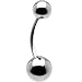 316l Surgical Steel Hematite Belly Ring 7/16