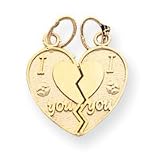 14k I Love You break apart heart Charm