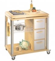 Butcher Block PROFESSIONELL mit integriertem Elektro-Grill / Servierwagen / Küchenwagen / Küchenmobil / Butcherblock