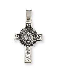 Sterling Silver US Navy Cross Pendant QC4409"