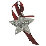 Handcrafted Pewter Christmas Ornament, Hope Star, Solid Lead Free Pewter, Made in USA - As Seen in Cooking With Paula Deen