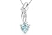 1 Carat Diamond and Aquamarine 14K White Gold Pendant w/Chain