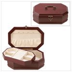 Elegant Rosewood Finish Jewelry Box Case Holder Tray