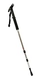 Collapsible Aluminum Shock-Absorbing Hiking Pole - Super-Bright 5-LED Headlight - Polished Silver