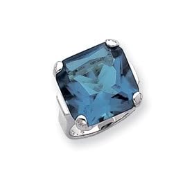 Sterling Silver Blue Topaz Ring - Size 8 - JewelryWeb