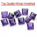 9.80 Cts of 6 mm Square Matching Loose Amethyst ( 10 pcs set ) Gemstones